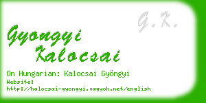 gyongyi kalocsai business card