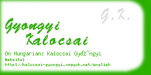 gyongyi kalocsai business card